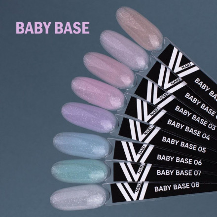 VOGUE NAILS  Камуфлирующая база с блестками  BABY base  10мл  #01  Белая