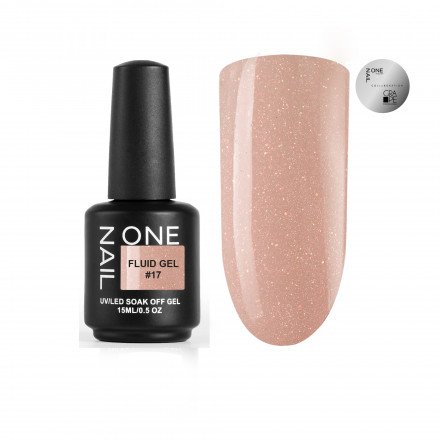 ONE NAIL   Gel FLUID   #17   15мл (флакон)   Гель для укрепления с шиммером