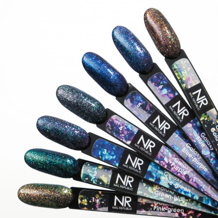 NAIL REPUBLIC   Гель-лак с хлопьями Юки   10мл   Galaxy   #07